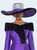Donna Vinci Hat H12222 Purple - Purple wide brim hat with rhinestones and black fur trim