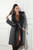 Luxe Moda LM-490 Charcoal Knit Coat with Faux Fur Trim -2