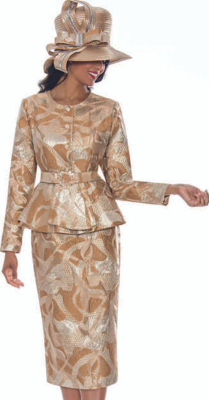 GMI 400792 2Pc Skirt Suit - Champagne