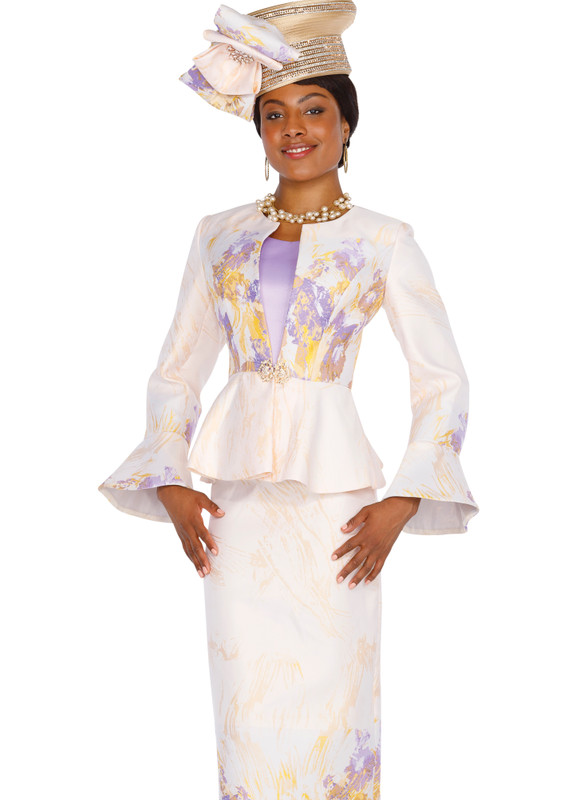 Champagne Italy 5801 3Pc Skirt Suit