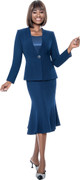 Terramina 9003 3Pc Skirt Suit - Navy