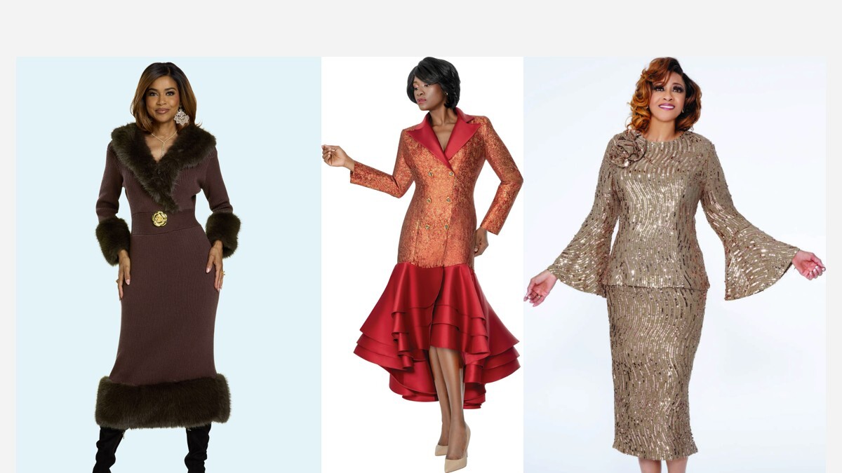 Shop by catalog collage—Donna Vinci, Terramina, Dorinda Clark Cole collections Shop by catalog collage—Donna Vinci, Terramina, Dorinda Clark Cole collections