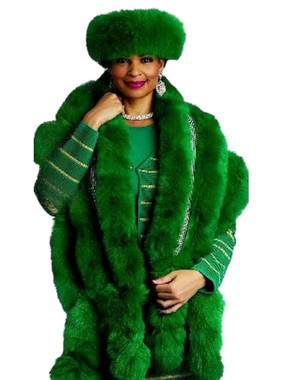 ＦＵＲ　ＦＵＲ　新品未使用　ミリタリードレスコート　オフホワイト Lily and Taylor A62 Genuine Fox Fur Shrug