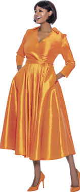 strapless open back dress Women Church Dress 0455-Orange – By Day Fashion main image 1
