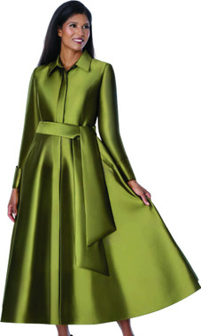 DN100311 Belted Olive Dress