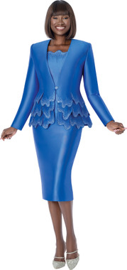 Susanna Women Church Suit 3008 Royal 3-Piece Skirt Set – Women's