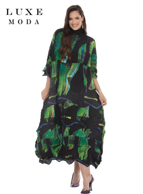 Luxe Moda Designer Church Dress LM-567 Pleats Dress – Elegant