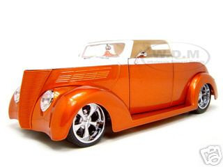 Copy of 1937 Ford Custom Shyne Rodz Diecast Model Orange 1/18 Die Cast Car By Yat Ming