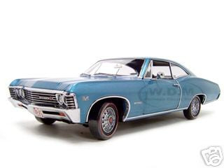 1967 Chevrolet Impala SS 396 Diecast Model Blue 1/18 Die Cast Car By Ertl Authentics