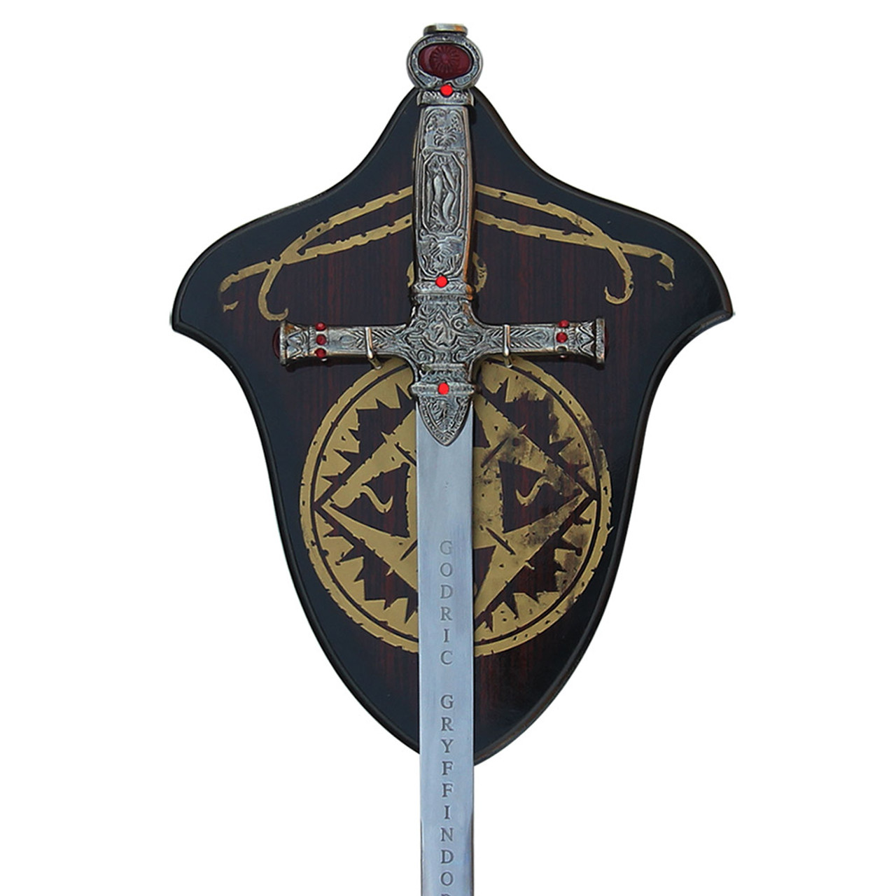 Hardwood Universal Medieval Stained Sword Wall Wood Plaque 