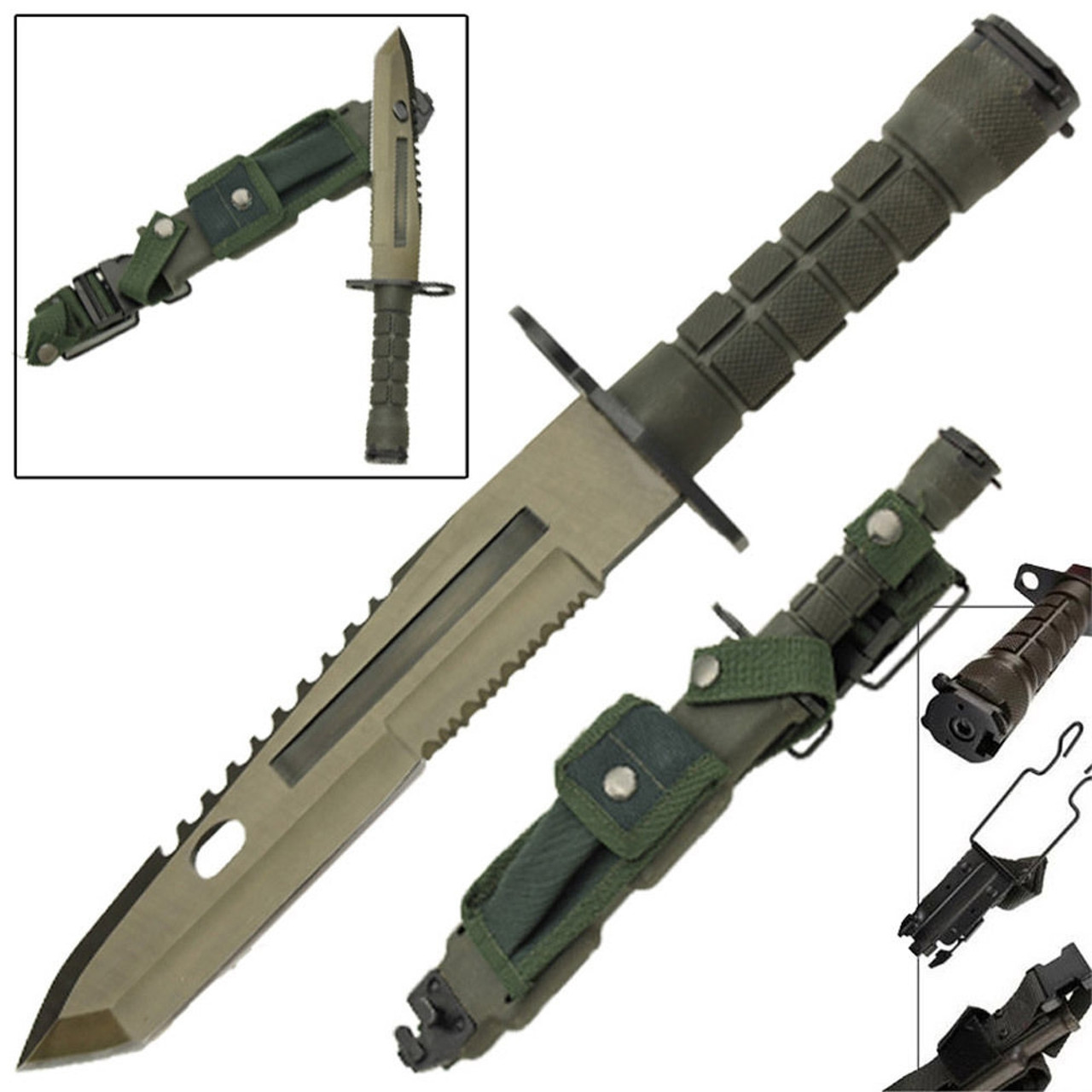 US M9 Army Survival AR-15 Knife Outdoor Prepper Notfall