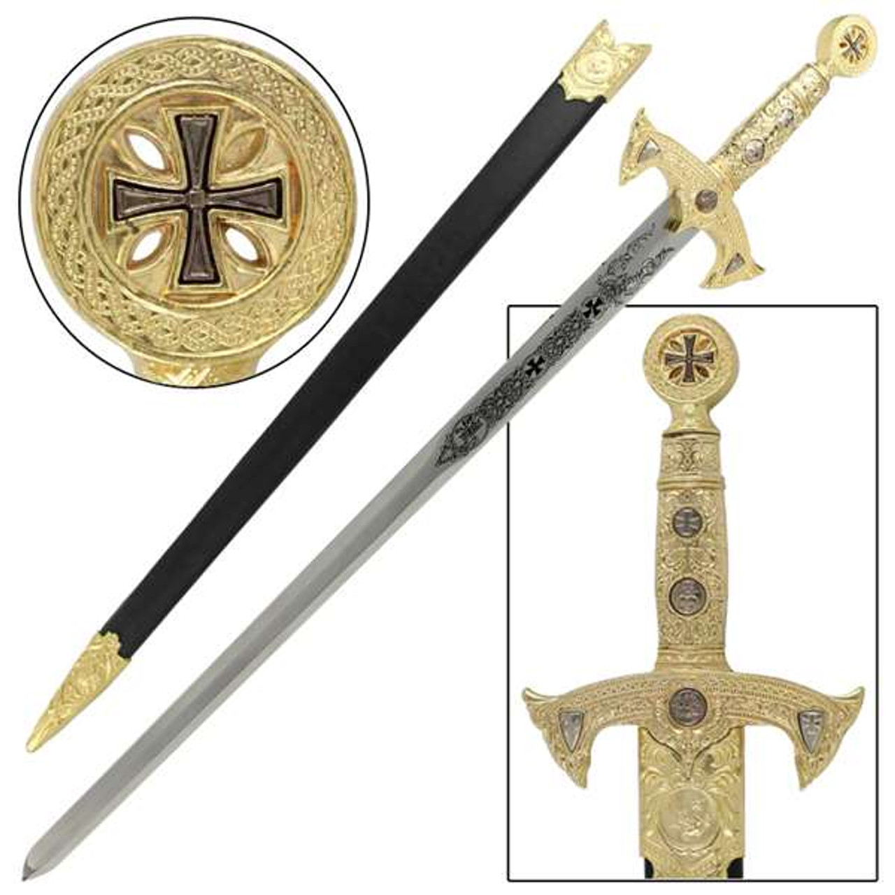 小物 Knights Templar brass sword chain Knights Templar Sword - Brass Gold 38