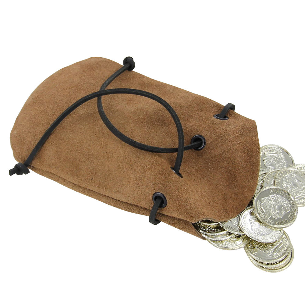 Suede Middle Ages Simple Elizabethan Coin Purse - SwordsSwords.com