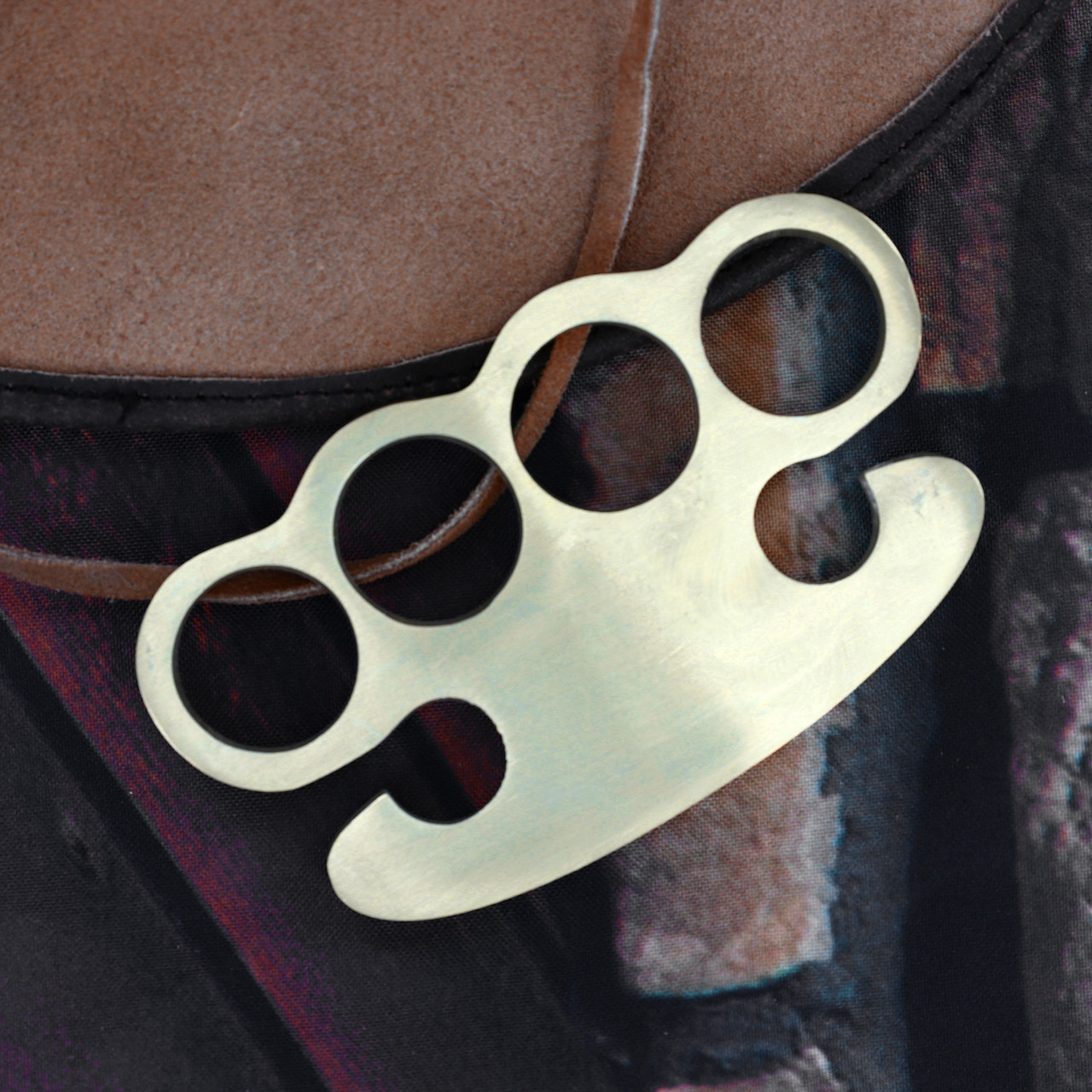 2858 Last Chance 100% Solid Brass Knuckle Duster Paper Weight