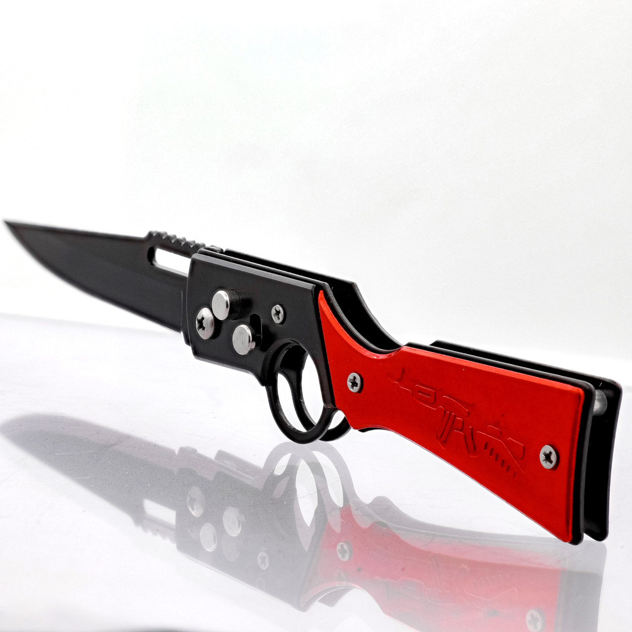 By Your Side Automatic Trailing Point Black Anodized Blade Red