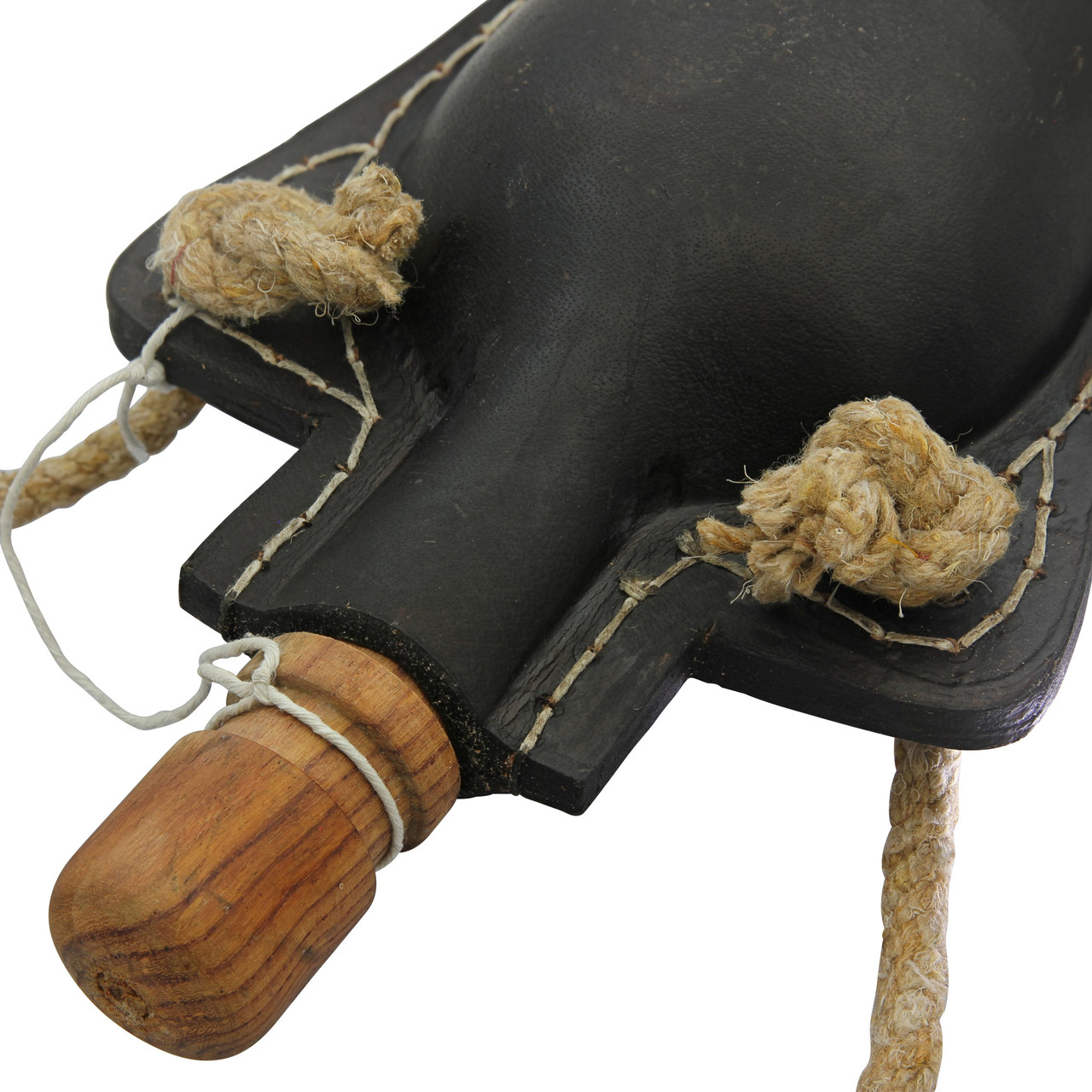 Drinker Rope Adam’s Ale Functional 48 oz. Genuine Black Leather Drinking Canteen ...