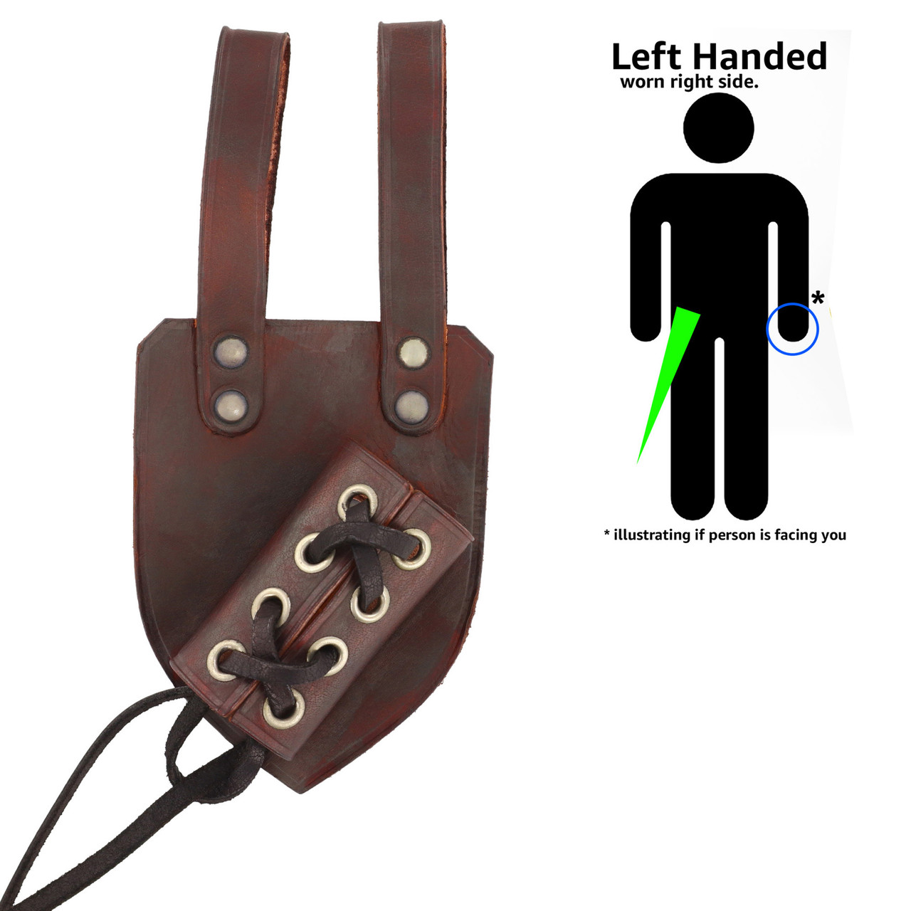 Hander Rapero Left-Handed Genuine Leather Universal Diagonal Dagger Rapier Sabre Frog ...