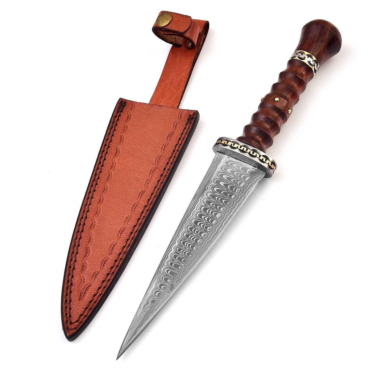 379W Candle Lit Endeavor Medieval Inspired Spiral Handle Dagger Knife ...
