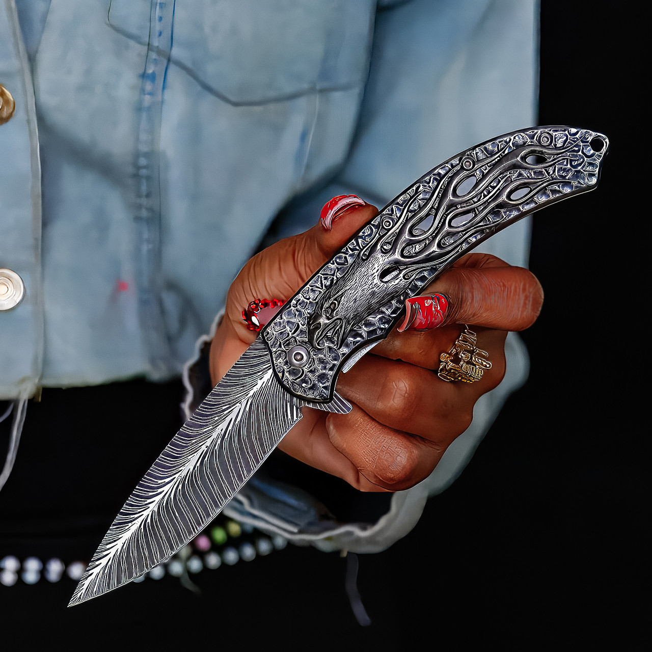 Assisted Opening Black Hawk Eagle Knife