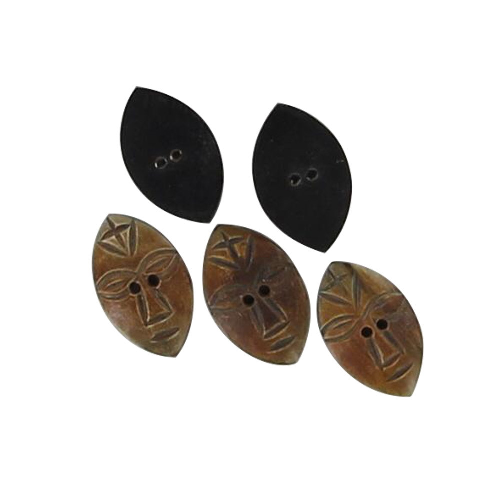 Tribe Button Hand Carved Tribal Maid Horn Buttons