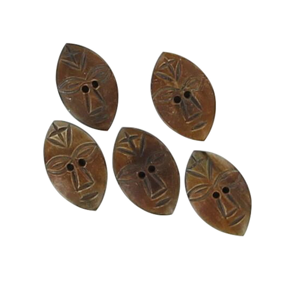 Tribe Button Hand Carved Tribal Maid Horn Buttons