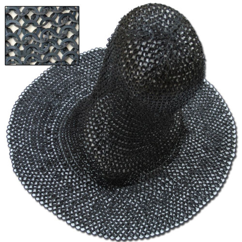 Medieval Wedged Rivet Steel Chainmail Coif Armor