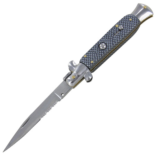 Serrated Automatic Stiletto Knife