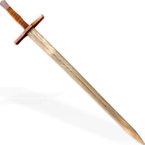 Fully Functional Sheesham Wood Practice Training Replica LARP Waster Sword | Leather-Wrapped Handle