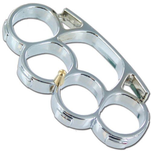 Iron Fist Knuckleduster Paperweight Buckle Silver