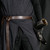 XL Viking Drinking Horn with Black Leather Frog Belt Holder XL Viking Drinking Horn with Black Leather Frog Belt Holder