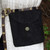 Medieval Renaissance Leather Black Suede Pouch Large