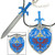 Legend of Zelda Hylian Shield Links Master Sword Necklace