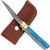 Lever Lock Ventura Blue Damascus Steel Knife