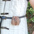 Suede Leather Bag  With Viking Design Suede Leather Bag  With Viking Design