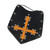 Holy Warrior Medieval Lace Up Leather Bracer | Black and Orange |
