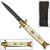 Shark Tail Italian Stiletto Automatic Knife Ivory Gold Handle