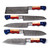 Professional Forged Damascus Chef Knife Set of 5 | Scalloped Blades Custom Made Cooking Kitchen Prep