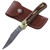 Cinnamon and Cayenne Damascus Clip Point Automatic Switchblade Lever Lock Knife