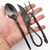 Orange Glow 3PC Set Medieval Iron Silverware Fork, Spoon, and Knife