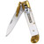 Organic Steel Automatic Lever Lock Stiletto Knives Choice of 7 Horn and Pearl Grips Damascus/ Stainless Steel Blades