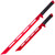 Blood Moon Full Tang Dual Straitblade Ninja Short Sword Set | Titanium Red Coated