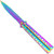 Mutation Warning Balisong Flipper Butterfly Knife | Titanium Damascus Steel | Drop Point Blade
