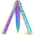 Mutation Warning Balisong Flipper Butterfly Knife | Titanium Damascus Steel | Drop Point Blade