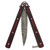 Micarta Simple Butterfly Red & Black Knife w/ ABS Belt Holster | Damascus Steel Blade | Drop Point