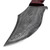 Red Leaf Damascus Steel S Curve Medium Large Game Full Tang Outdoor Camping Hunting Knife w/ Genuine Leather Sheath