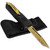 Gilded Imprint Automatic OTF Out the Front Knife w/ Textured Golden Blade & Black Handle Side Switch