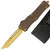 Dawn Aglow Automatic Textured Tanto Golden Blade & Wood Finish Handle OTF Out the Front Knife w/ Belt Clip Glass Breaker