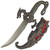 Suppressed Embers Small Ornate Dragon Dagger w/ Ruby Red Accent Scabbard