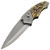 Rough Surface Push Button Automatic Stainless-Steel Drop Point Textured Handle Switchblade Pocket Knife w/ Safety Lock