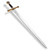 Gold and Black Excalibur Replica- Medieval Fantasy Sword with Golden Accents